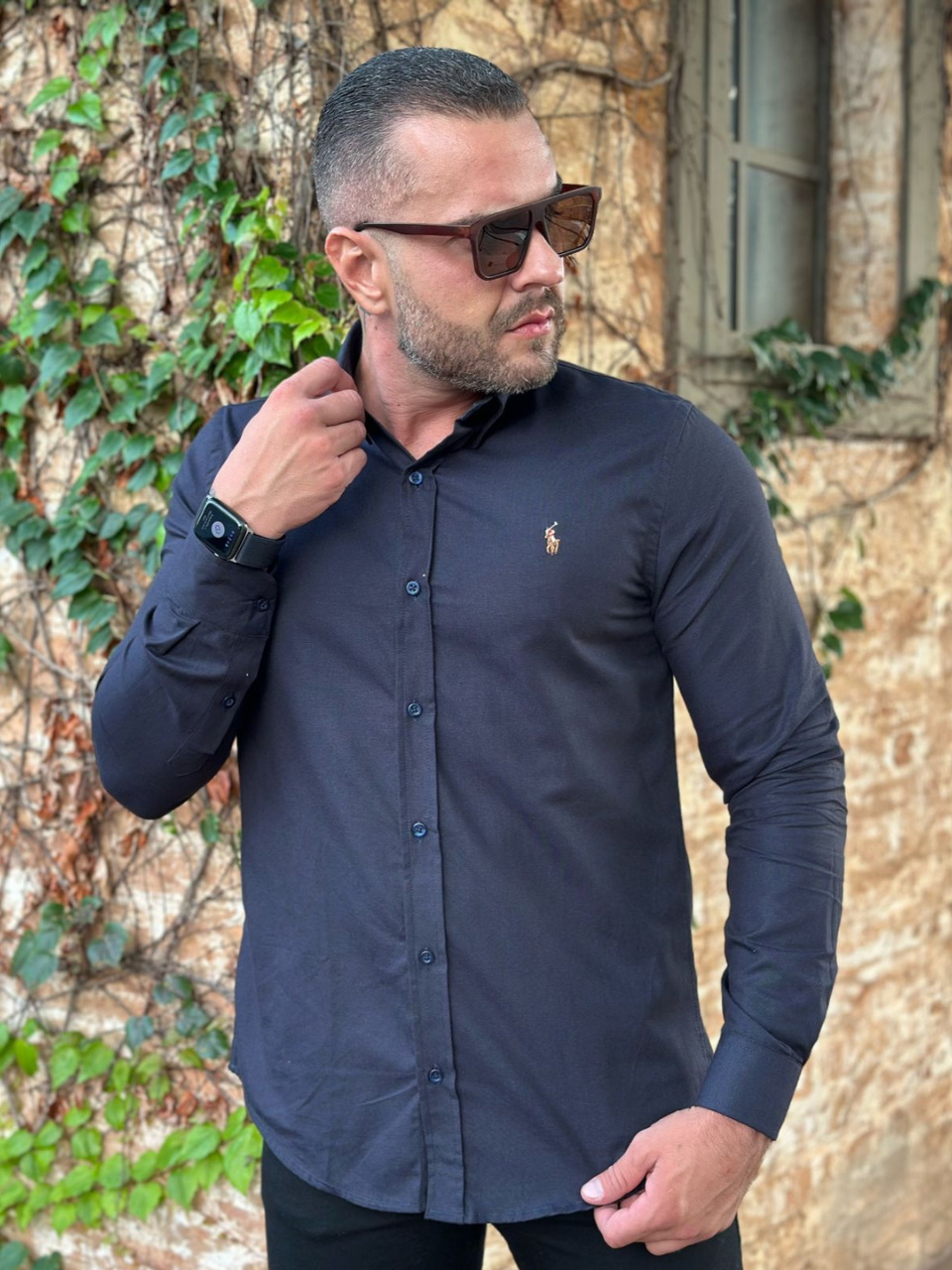 Camisa Manga Longa PRL Azul