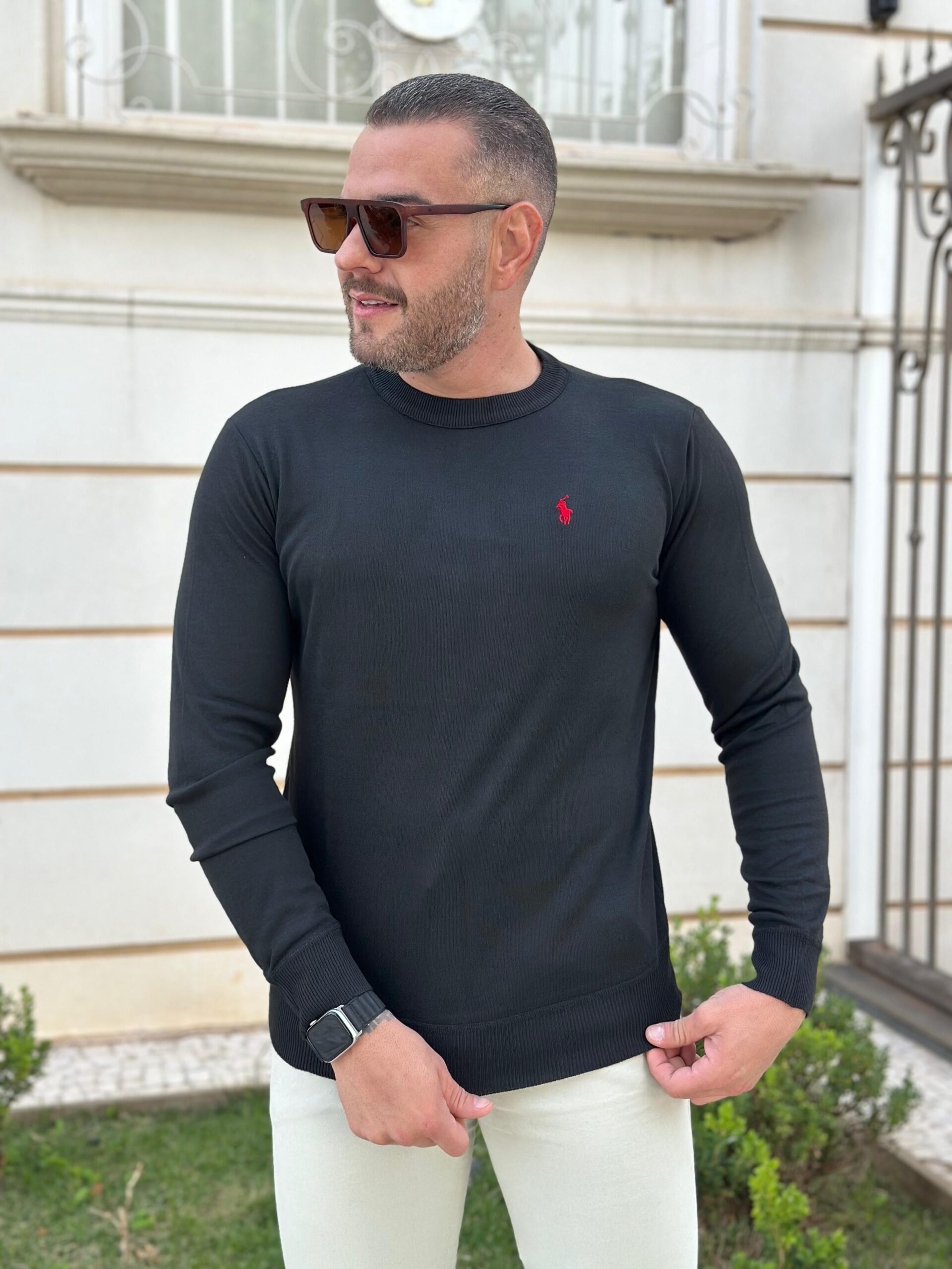 Suéter PRL Preto | Conforto e Sofisticação em Malha Premium