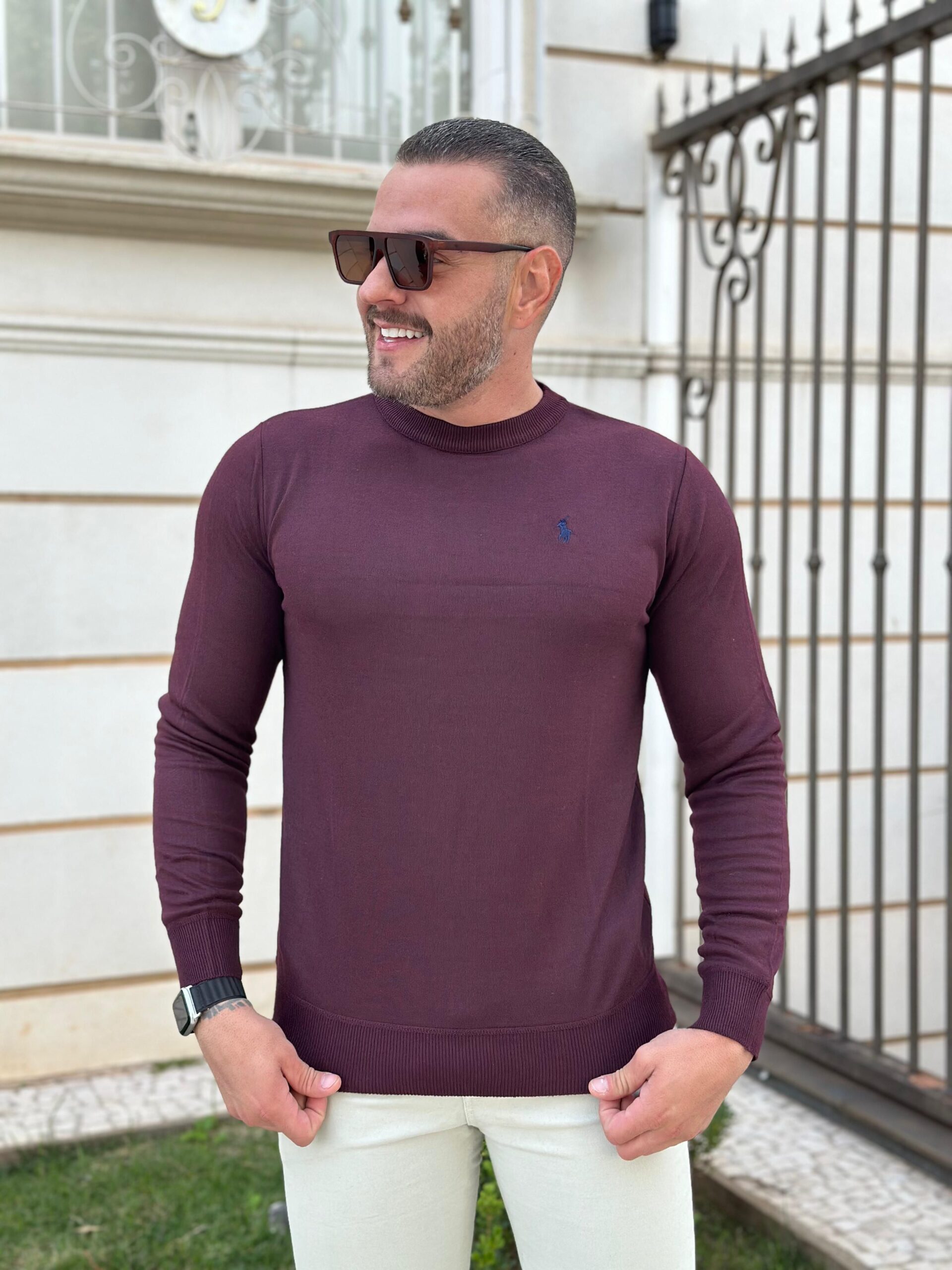 Suéter PRL Vinho | Elegância e Conforto em Malha Premium